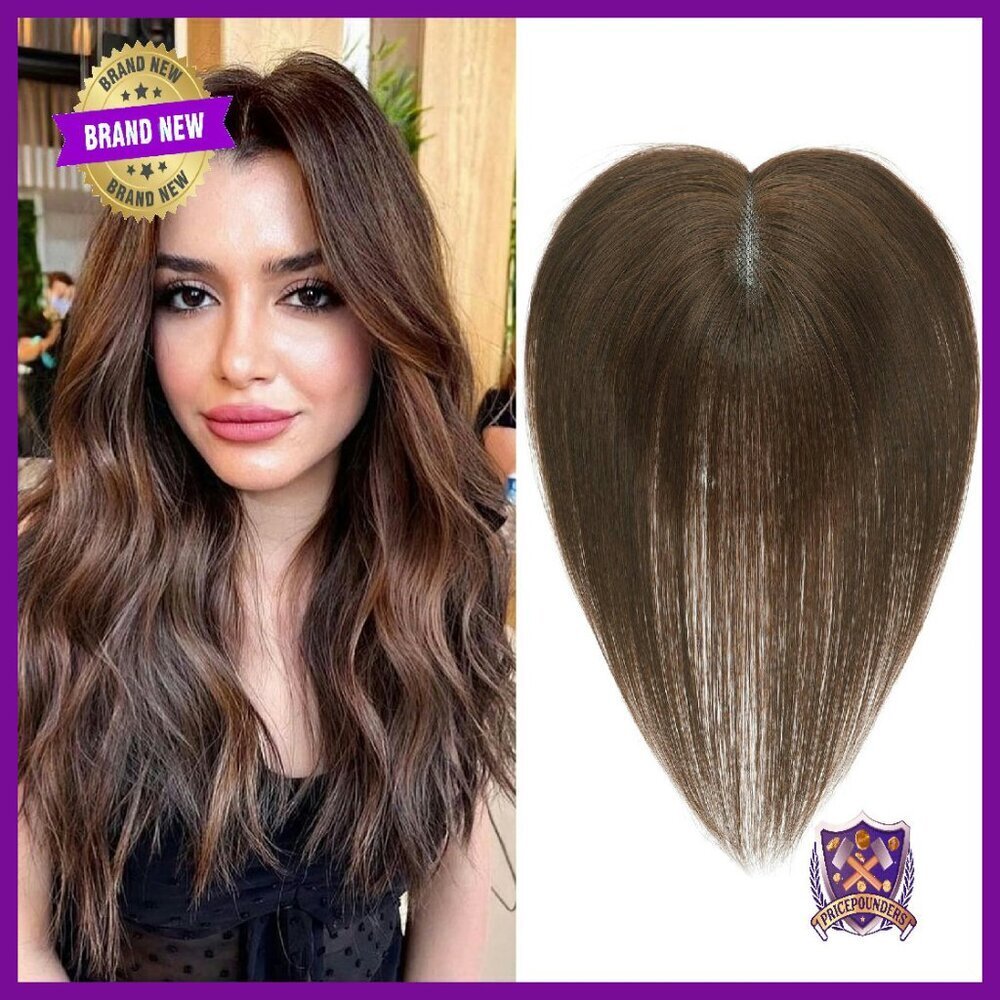 10 Inch Real Human Hair Topper with 3D Coverage for Thinning Hair